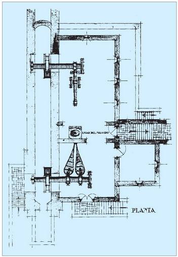 Legazpiko Mirandaola burdinolaren oinplanoa (Gipuzkoa), jatorrizko planoen arabera.<br><br>